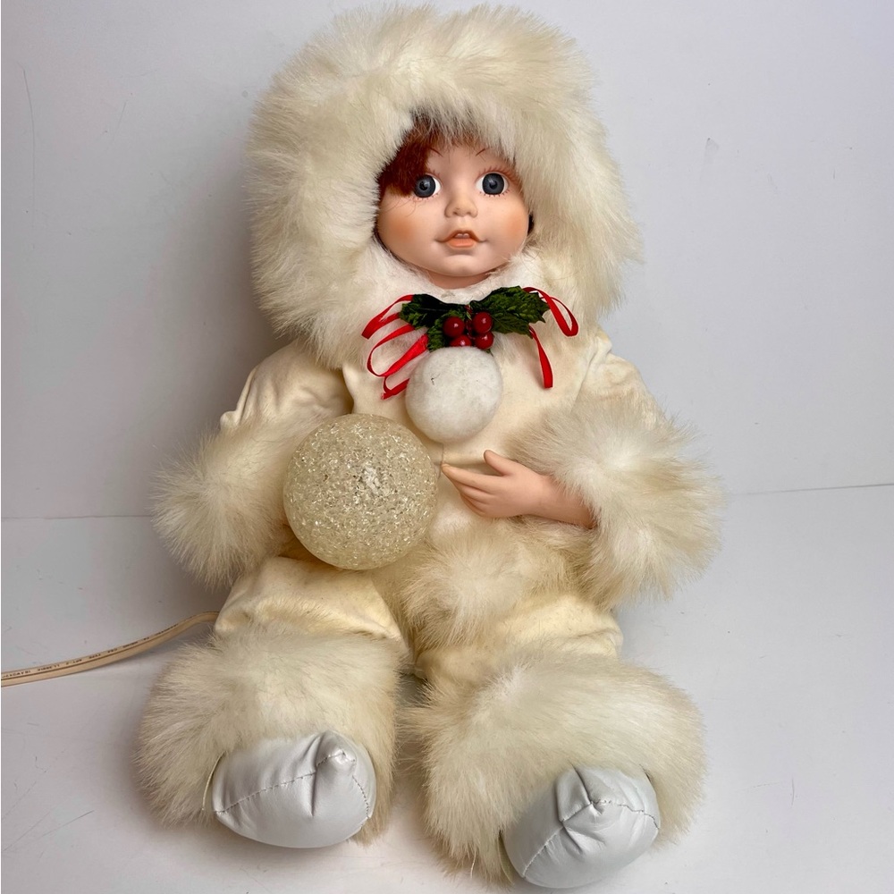 Vtg Telco Motion-ettes Christmas Animated illuminated Snowbaby works Read below